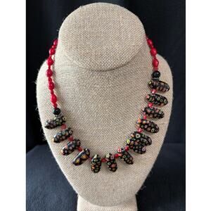 Art Deco Beaded Necklace - Fun & Colorful Statement Piece